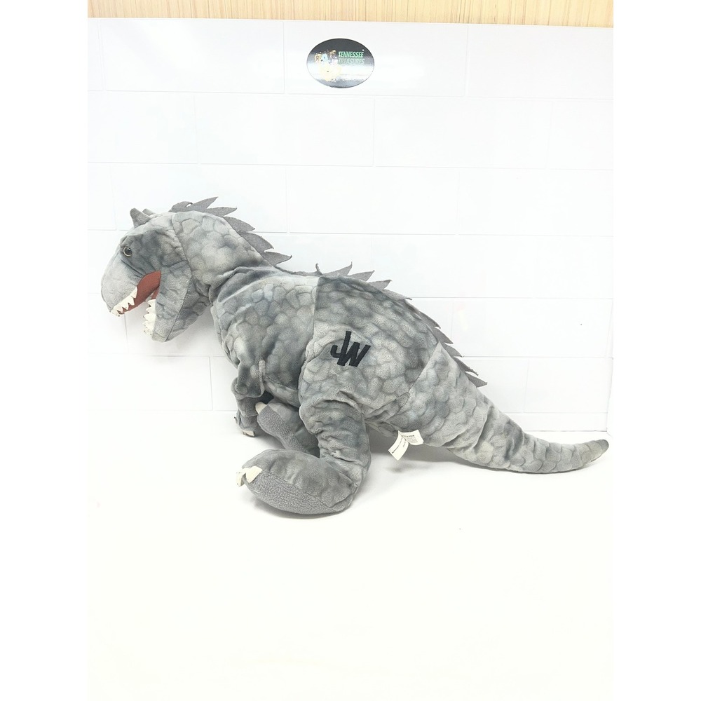 Jurassic World Indominus Rex Plush Grey Dinosaur Stuffed Animal 21 Inch JW Logo